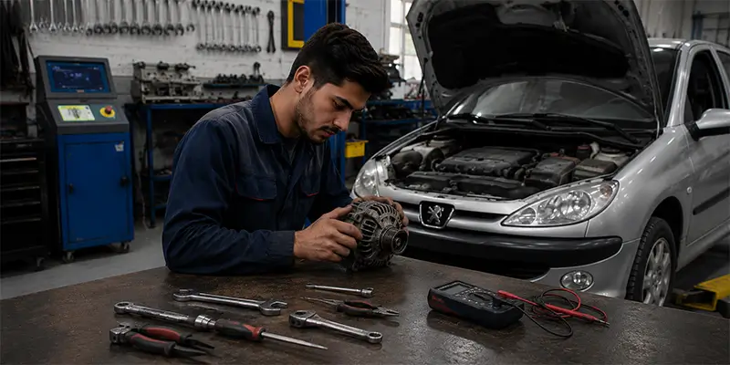 تست دینام و شارژ باتری خودرو