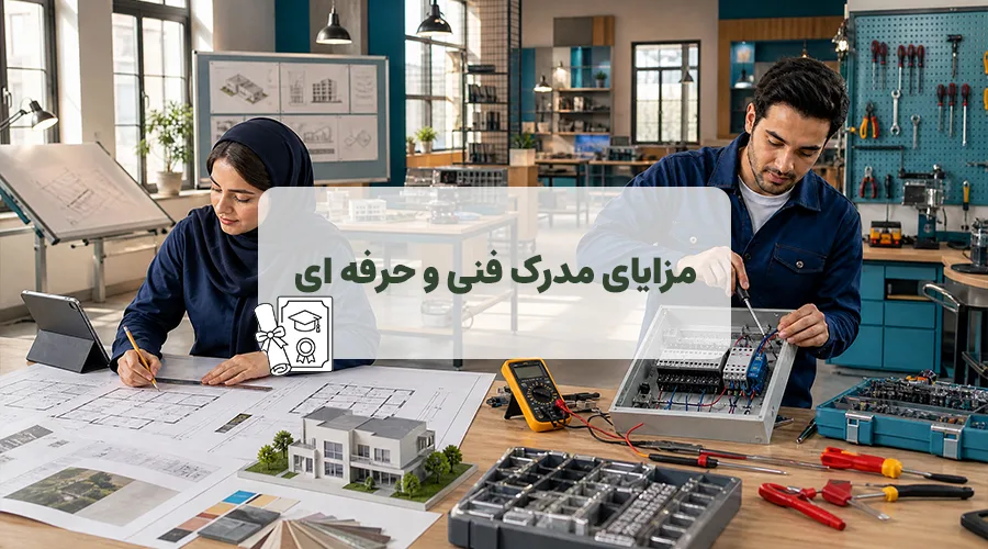 پوستر بلاگ مزایای مدرک فنی حرفه ای