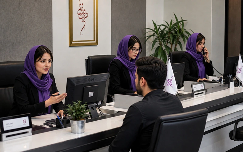 سه کارشناس فروش مشغول به کار در شرکت